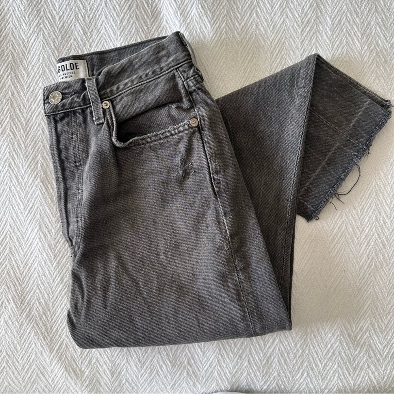 Agolde Riley Slim Jean In Twisted Grey Size 26